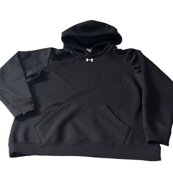 Under Armour Black Kangaroo Pocket Pull On Sweatshirt Hoodie Women's‎  Size S/M - Picture 3 of 14